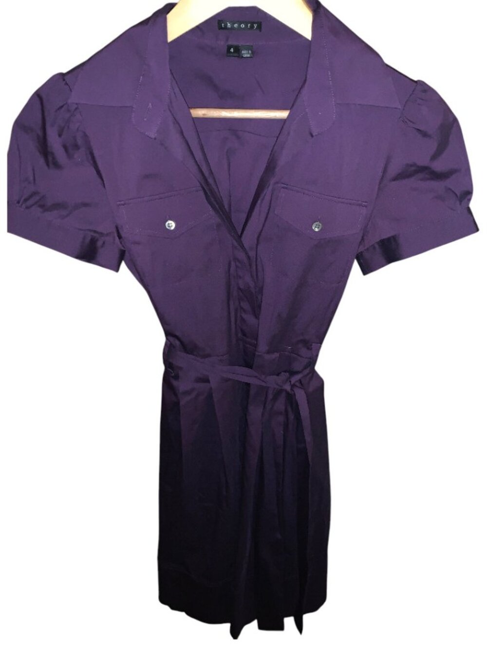 Theory Purple Button Front Dress Size 4